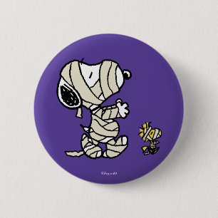 Erdnüsse   Snoopy und Waldmumies Button