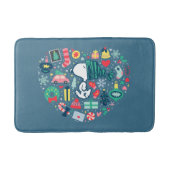 Erdnüsse | Snoopy Urlaub Glück Herz Badematte (Vorderseite)