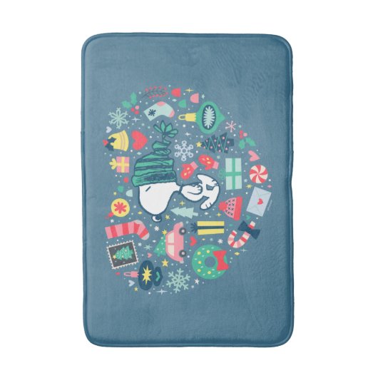 Erdnüsse | Snoopy Urlaub Glück Herz Badematte (Vorderseite Vertikal)