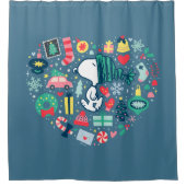 Erdnüsse | Snoopy Urlaub Glück Herz Duschvorhang (Vorderseite)