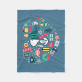 Erdnüsse | Snoopy Urlaub Glück Herz Fleecedecke (Vorderseite)