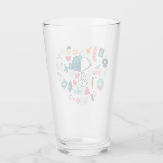 Erdnüsse | Snoopy Urlaub Glück Herz Glas (Rückseite)