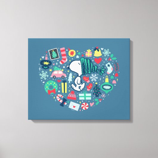 Erdnüsse | Snoopy Urlaub Glück Herz Leinwanddruck (Vorderseite)