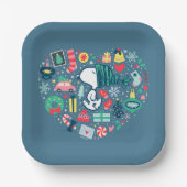 Erdnüsse | Snoopy Urlaub Glück Herz Pappteller (Vorderseite)