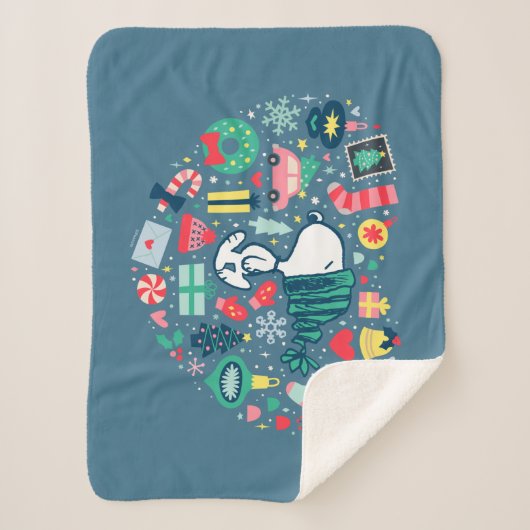 Erdnüsse | Snoopy Urlaub Glück Herz Sherpadecke (Vorderseite)