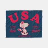Erdnüsse | Snoopy USA Land of the Free Fleecedecke (Vorderseite (Horizontal))