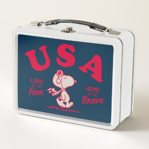 Erdnüsse   Snoopy USA Land of the Free Metall Brotdose