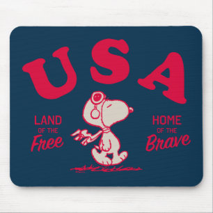 Erdnüsse   Snoopy USA Land of the Free Mousepad
