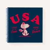 Erdnüsse | Snoopy USA Land of the Free Notizblock (Vorderseite)