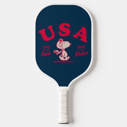 Erdnüsse | Snoopy USA Land of the Free Pickleball Schläger (Vorderseite)