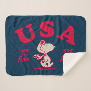 Erdnüsse   Snoopy USA Land of the Free Sherpadecke
