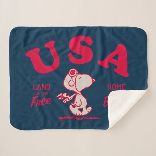 Erdnüsse | Snoopy USA Land of the Free Sherpadecke (Vorderseite (Horizontal))