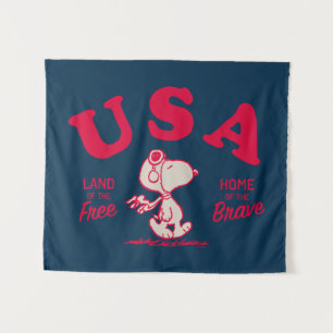 Erdnüsse Snoopy USA Land of the Free Wandteppich