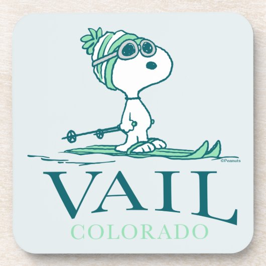 Erdnüsse | Snoopy Vail Colorado Getränkeuntersetzer (Vorderseite)