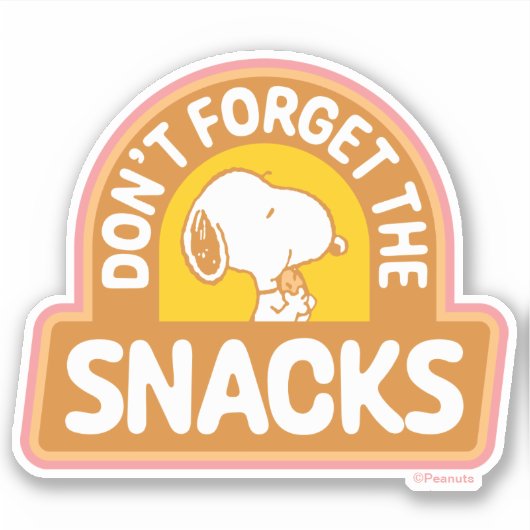 Erdnüsse | Snoopy Vergessen Sie nicht die Snacks Aufkleber (Vorderseite)