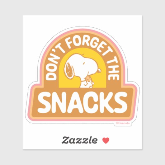 Erdnüsse | Snoopy Vergessen Sie nicht die Snacks Aufkleber (Blatt)