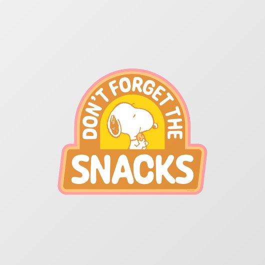 Erdnüsse | Snoopy Vergessen Sie nicht die Snacks Fensteraufkleber (Blatt)