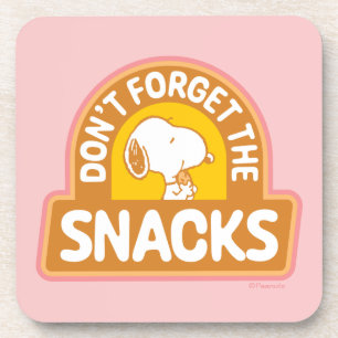Erdnüsse   Snoopy Vergessen Sie nicht die Snacks Getränkeuntersetzer