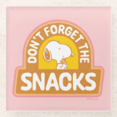 Erdnüsse | Snoopy Vergessen Sie nicht die Snacks Glasuntersetzer (Vorderseite)