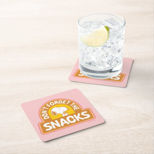 Erdnüsse | Snoopy Vergessen Sie nicht die Snacks Rechteckiger Pappuntersetzer (Vor Ort)