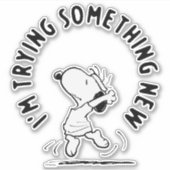 Erdnüsse | Snoopy versucht etwas Neues Aufkleber (Vorderseite)