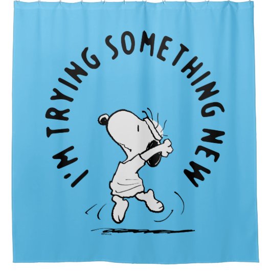 Erdnüsse | Snoopy versucht etwas Neues Duschvorhang (Vorderseite)