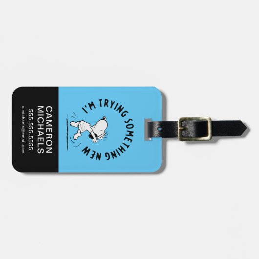 Erdnüsse | Snoopy versucht etwas Neues Gepäckanhänger (Vorderseite horizontal)