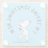 Erdnüsse | Snoopy versucht etwas Neues Glasuntersetzer (Rückseite)