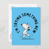 Erdnüsse | Snoopy versucht etwas Neues Postkarte (Vorne/Hinten)