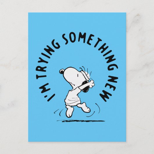 Erdnüsse | Snoopy versucht etwas Neues Postkarte (Vorderseite)