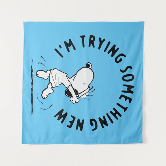 Erdnüsse | Snoopy versucht etwas Neues Wandteppich (Vorderseite (Horizontal))