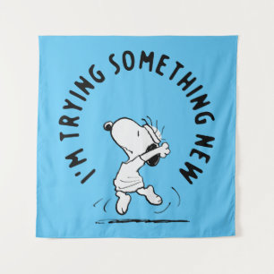 Erdnüsse Snoopy versucht etwas Neues Wandteppich