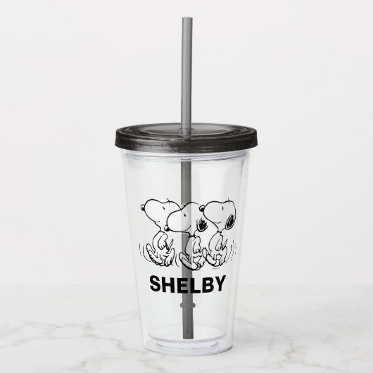 Erdnüsse | Snoopy Walking Tall Acryltrinkbecher (Vorderseite)