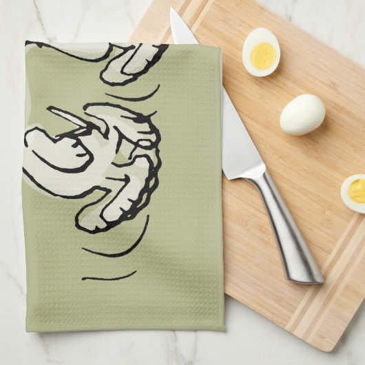 Erdnüsse | Snoopy Walking Tall Geschirrtuch (Viertel Falte)