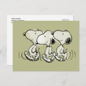 Erdnüsse | Snoopy Walking Tall Postkarte (Vorne/Hinten)