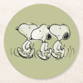 Erdnüsse | Snoopy Walking Tall Runder Pappuntersetzer (Vorderseite)