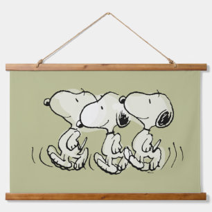 Erdnüsse Snoopy Walking Tall Wandteppich Mit Holzrahmen