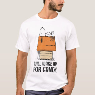 Erdnüsse   Snoopy Wecke auf Süßigkeiten T-Shirt
