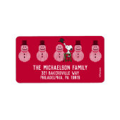 Erdnüsse | Snoopy Weihnachten Pullover Snowman Adressaufkleber (Vorne)