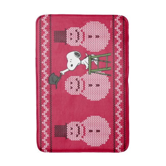 Erdnüsse | Snoopy Weihnachten Pullover Snowman Badematte (Vorderseite Vertikal)