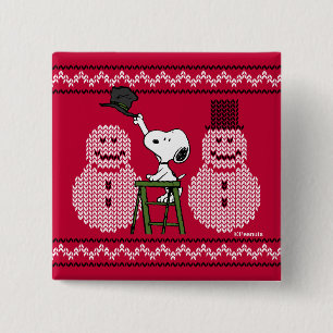 Erdnüsse   Snoopy Weihnachten Pullover Snowman Button