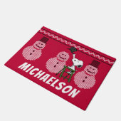 Erdnüsse | Snoopy Weihnachten Pullover Snowman Fußmatte (Schrägansicht)