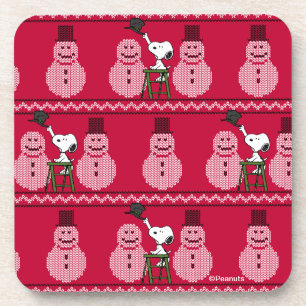 Erdnüsse   Snoopy Weihnachten Pullover Snowman Getränkeuntersetzer