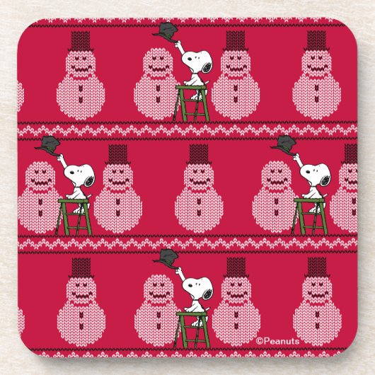 Erdnüsse | Snoopy Weihnachten Pullover Snowman Getränkeuntersetzer (Vorderseite)
