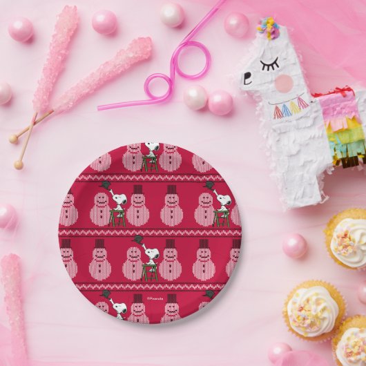 Erdnüsse | Snoopy Weihnachten Pullover Snowman Pappteller (Party)