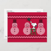 Erdnüsse | Snoopy Weihnachten Pullover Snowman Postkarte (Vorne/Hinten)