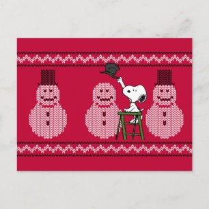 Erdnüsse   Snoopy Weihnachten Pullover Snowman Postkarte