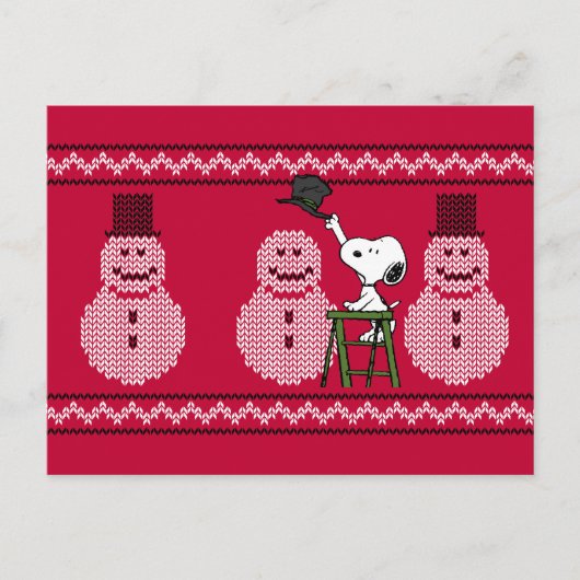 Erdnüsse | Snoopy Weihnachten Pullover Snowman Postkarte (Vorderseite)