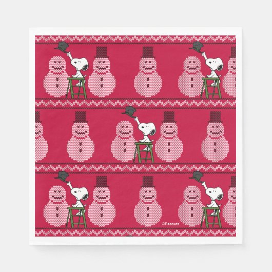 Erdnüsse | Snoopy Weihnachten Pullover Snowman Serviette (Vorderseite)