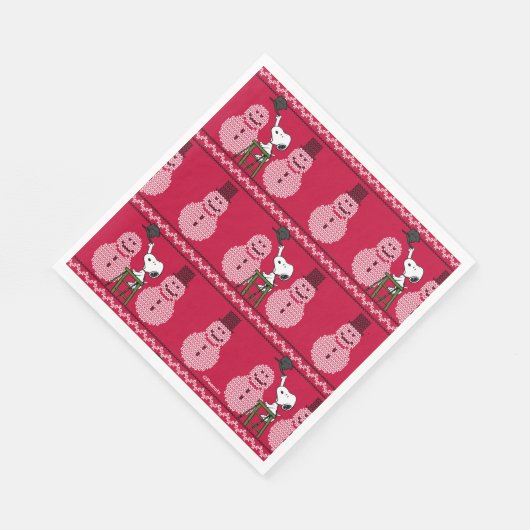 Erdnüsse | Snoopy Weihnachten Pullover Snowman Serviette (Ecke)